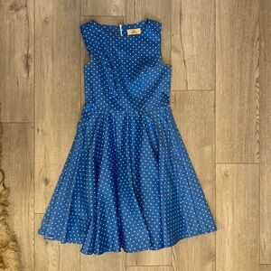 Grace Karin Navy Polka Dot Kids Dress